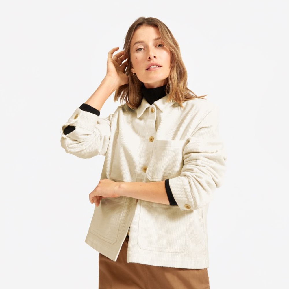 Everlane womens corduroy chore jacket in bone Xs